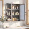 Bathroom Wall Cabinet with Mirror 3 Internal Shelves-Grey