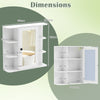 Bathroom Wall Cabinet with Mirror 3 Internal Shelves-White