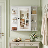 Bathroom Wall Cabinet with Mirror 3 Internal Shelves-White