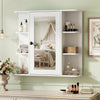 Bathroom Wall Cabinet with Mirror 3 Internal Shelves-White