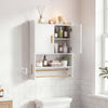 Bathroom Wall Cabinet with Open Shelves and Adjustable Shelf-White