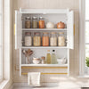 Bathroom Wall Cabinet with Open Shelves and Adjustable Shelf-White