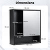 Bathroom Wall Mirror Cabinet with Single Door and 3 Open Shelves-Black