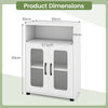 Bathroom Cabinet Freestanding Cabinet with 2 Doors and 3-Level Adjustable Shelf-White
