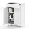 Bathroom Floor Cabinet 2-Door with Drawer and Adjustable Shelf-White