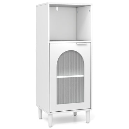 Bathroom Floor Cabinet with Adjustable Shelf for Hallway Living Room-White
