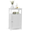 Bathroom Floor Cabinet with Single Door and Adjustable Shelf-White