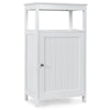 Bathroom Floor Cabinet with Single Door and Adjustable Shelf-White