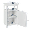 Bathroom Floor Cabinet with Single Door and Adjustable Shelf-White
