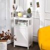 Bathroom Floor Cabinet with Single Door and Adjustable Shelf-White