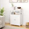 Bathroom Floor Cabinet with Open Shelf and Adjustable Shelf-White