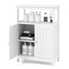 Bathroom Floor Cabinet with Open Shelf and Adjustable Shelf-White