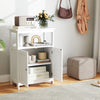 Bathroom Floor Cabinet with Open Shelf and Adjustable Shelf-White