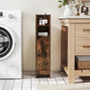 Bathroom Storage Cabinet with Door and Adjustable Shelves-Rustic Brown