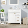 Bathroom Vanity with Sink and 2 Drawers and 1 Cabinet-White