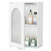 Bathroom Wall Cabinet with Tempered Glass Door and Adjustable Shelf-White