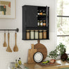 Bathroom Wall Cabinet with Open Shelf and Adjustable Shelf-Black