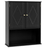 Bathroom Wall Cabinet with Open Shelf and Adjustable Shelf-Black