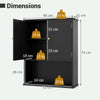 Bathroom Wall Cabinet with Open Shelf and Adjustable Shelf-Black