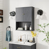 Bathroom Wall Cabinet with Open Shelf and Adjustable Shelf-Grey