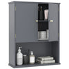 Bathroom Wall Cabinet with Open Shelf and Adjustable Shelf-Grey