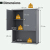 Bathroom Wall Cabinet with Open Shelf and Adjustable Shelf-Grey