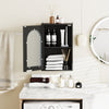 Bathroom Wall Cabinet with Tempered Glass Door and Adjustable Shelf-Black