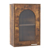 Bathroom Wall Cabinet with Tempered Glass Door and Adjustable Shelf-Brown