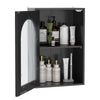 Bathroom Wall Cabinet with Tempered Glass Door and Adjustable Shelf-Black
