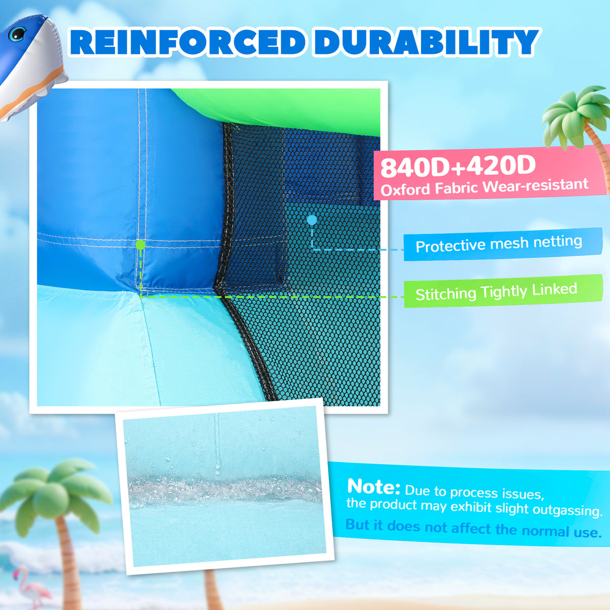 AIYAPLAY Inflatable Bouncy Castle in Blue