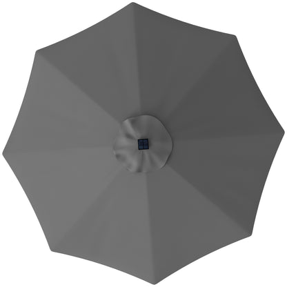 Outsunny 3 m Replacement Parasol Canopy with Top Vent, UPF 50+ Garden Parasol Replacement Canopy, 8 Rib Parasol Cover Replacement Fits Various Frames, Grey