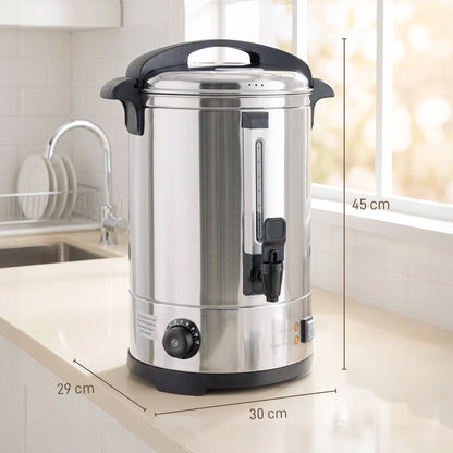 HOMCOM 6.5L Catering Urn, 1500W Stainless Steel Hot Water Boiler Dispenser with Thermostat, Keep Warm Function & Easy Pour Tap