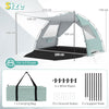 Beach Tent Sun Shelter with Canopy Carry Bag for 3-4 Person-Green