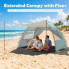Beach Tent Sun Shelter with Canopy Carry Bag for 3-4 Person-Green
