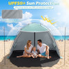 Beach Tent Sun Shelter with Canopy Carry Bag for 3-4 Person-Green