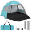 Beach Tent Sun Shelter with Canopy Carry Bag for 5-6 Person-Blue