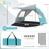 Beach Tent Sun Shelter with Canopy Carry Bag for 5-6 Person-Blue