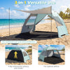 Beach Tent Sun Shelter with Canopy Carry Bag for 5-6 Person-Green