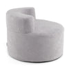 Bean Bag Chair with Soft Teddy Fleece and Curved Backrest-Grey