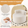 Bean Bag Chair with Soft Teddy Fleece and Curved Backrest-White
