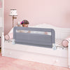 100 CM/120 CM Foldable Baby Bed Rail with Removable Washable Cover and Safety Strap-Grey-100 cm