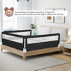 150CM Foldable Baby Bed Rail Guard with Washable Cover and Safety Strap-Black