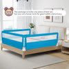 150CM Foldable Baby Bed Rail Guard with Washable Cover and Safety Strap-Blue