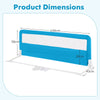 150CM Foldable Baby Bed Rail Guard with Washable Cover and Safety Strap-Blue