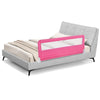 150CM Foldable Baby Bed Rail Guard with Washable Cover and Safety Strap-Pink