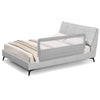 150CM Foldable Baby Bed Rail Guard with Washable Cover and Safety Strap-Silver