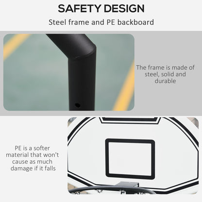 HOMCOM 94-123cm Adjustable Height Basketball Hoop and Stand
