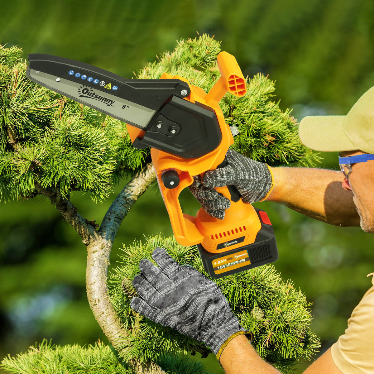 Outsunny Mini Pruning Saw Cordless in Orange