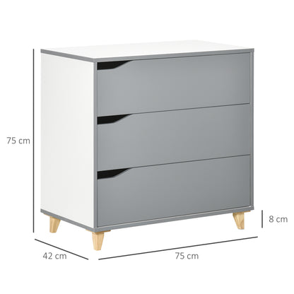HOMCOM Drawer Chest in Grey