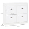 HOMCOM Shoe Cabinet with 4 Flip Drawers Wood Tipping Bucket Narrow Storage Cupboard with Adjustable Shelf Hall Organizer for Entrance Foyer White